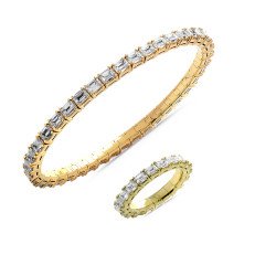 Parure Bracciale e Anello Espandibile  Oro Giallo Onesize Jewels