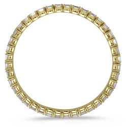 Bracciale Onesize Jewels Diamanti Taglio Smeraldo mm 4,30 x 3,30 Disposti Orizzontalmente Oro Giallo Vista laterale