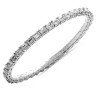 Bracciale Onesize Jewels Diamanti Taglio Smeraldo mm 4,30 x 3,30 Disposti Orizzontalmente Oro Bianco