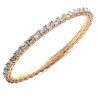 Bracciale Onesize Jewels Diamanti Taglio Smeraldo mm 4,30 x 3,30 Disposti Orizzontalmente Oro Rosa