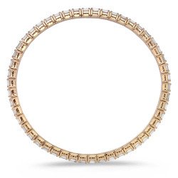Vista Laterale Bracciale Onesize Jewels Diamanti Taglio Smeraldo mm 3,40 x 2,40 Disposti Orizzontalmente Oro Rosa