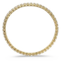 Vista Laterale Bracciale Onesize Jewels Diamanti Taglio Smeraldo mm 3,40 x 2,40 Disposti Orizzontalmente Oro Giallo