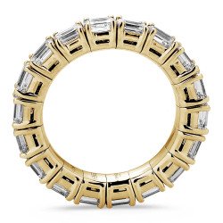 Emerald Cut Diamond East West  Eternity Ring Expandable Band Yellow Gold Onesize Jewels Side View