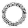 Emerald Cut Diamond East West  Eternity Ring Expandable Band White Gold Onesize Jewels Side View