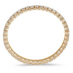 Vista Laterale Bracciale Diamanti Taglio Smeraldo mm 4 x 3 Disposti Orizzontalmente Oro Giallo   Onesize Jewels