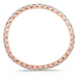 Vista Laterale Bracciale Diamanti Taglio Smeraldo mm 5 x 3 Disposti Orizzontalmente Oro Rosa