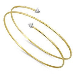 Avvolgente e Flessibile Bracciale due giri in Oro e Brillanti