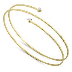 Avvolgente e Flessibile Bracciale due giri in Oro e Brillanti