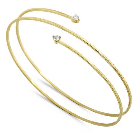 Avvolgente e Flessibile Bracciale due giri in Oro e Brillanti