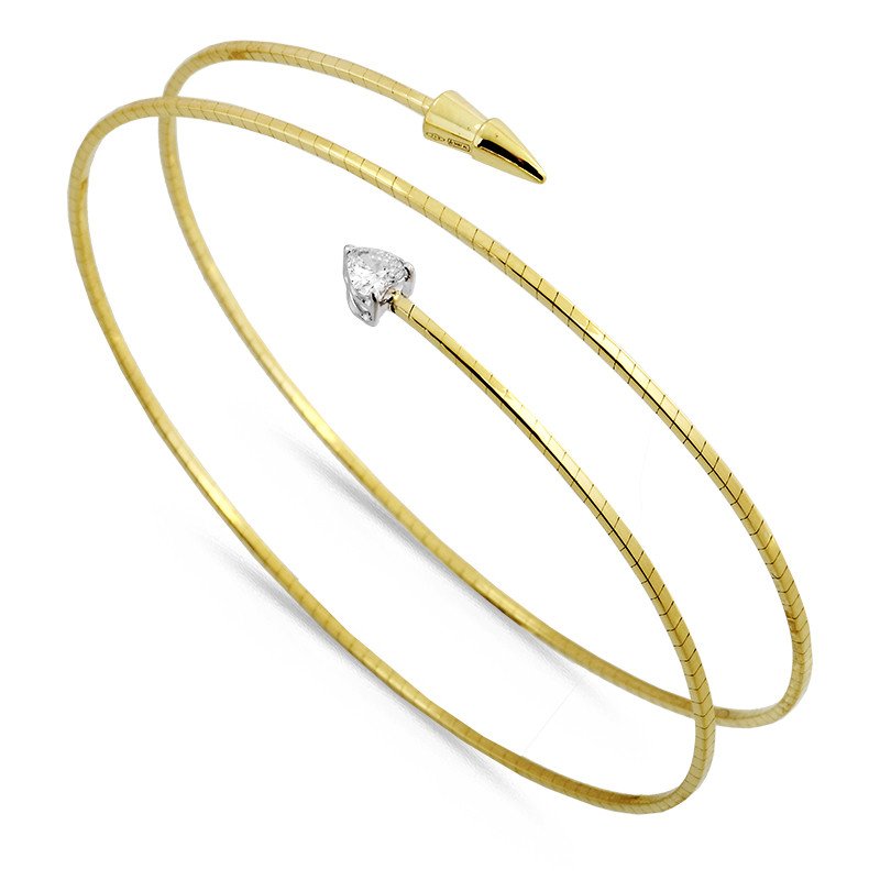 Wrap-Around Heart Diamond Bracelet | Serpente Gold Wrap