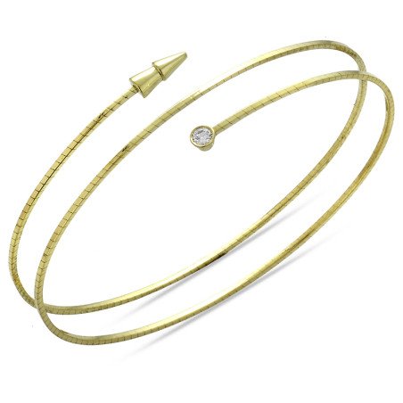 Avvolgente e Flessibile Bracciale Serpente  in Oro e Brillante