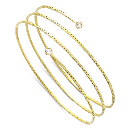 Avvolgente e Flessibile Bracciale due giri in Oro e Brillanti