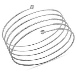 Avvolgente e Flessibile Bracciale quattro giri in Oro Bianco e Brillanti
