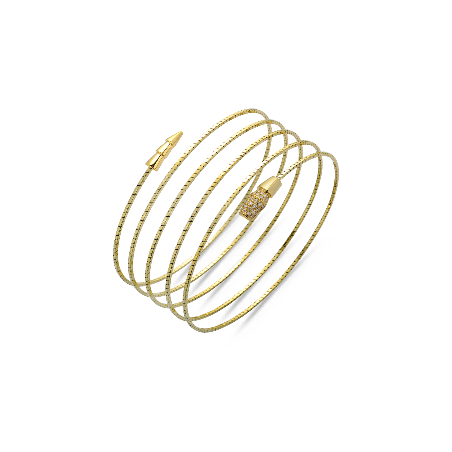 Avvolgente e Flessibile Bracciale Serpente  Quattro Giri e Brillant