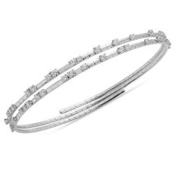 Bracciale avvolgente con brillanti incassati singolramente. Flessibile e senza Chiusura